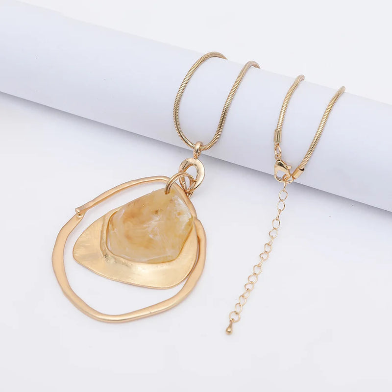 Resin Geometric Long Necklace Winter Sweater Chain