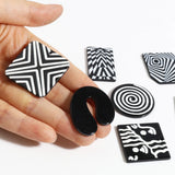 Resin Geometric Charms DIY Necklace Earrings, 10PCs
