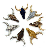 Ethnic Bull Skull Bone Pendant for DIY Jewelry Making