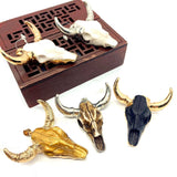 Ethnic Bull Skull Bone Pendant for DIY Jewelry Making