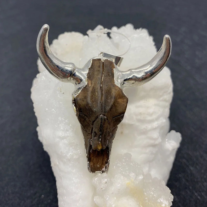 Ethnic Bull Skull Bone Pendant for DIY Jewelry Making