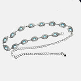 Bohemian Silver Metal Waist Chain Turquoise Dress Belt