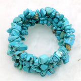 5x7mm Turquoise Gravel Bracelet Irregular Beads 7.5inch