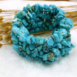 5x7mm Turquoise Gravel Bracelet Irregular Beads 7.5inch