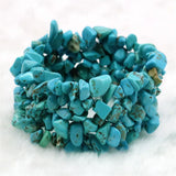 5x7mm Turquoise Gravel Bracelet Irregular Beads 7.5inch
