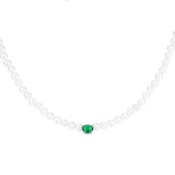 Fritillary Pearl Necklace Red Crystal Pendant Gift