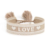 Woven Women's Letter Charm Bracelet Boho Style Girl Jewelry