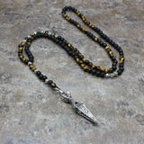 Retro Men's Beaded Arrow Pendant Necklace Jewelry