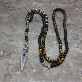 Retro Men's Beaded Arrow Pendant Necklace Jewelry