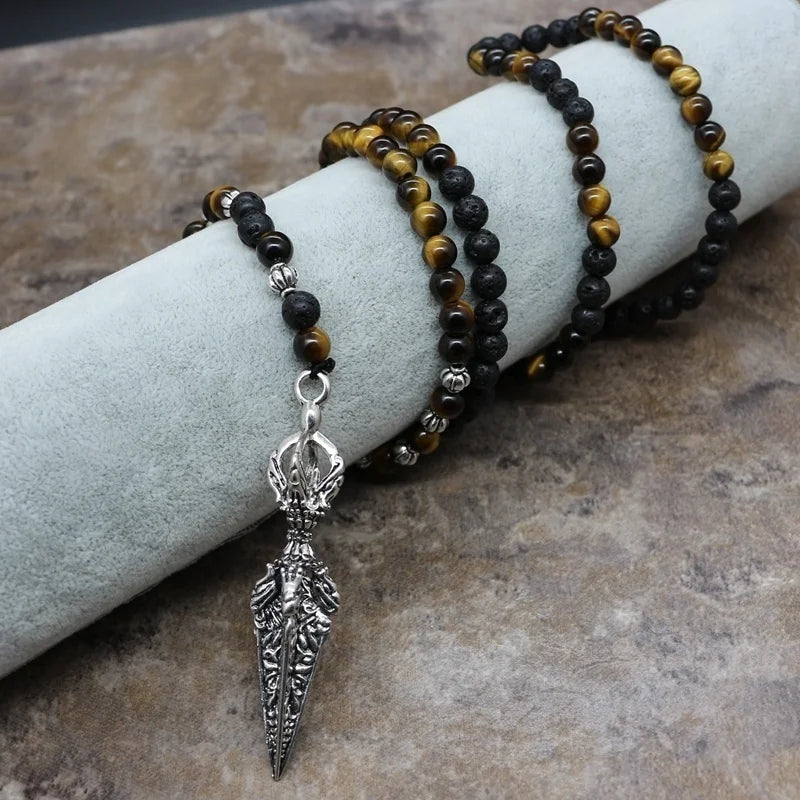 Retro Men's Beaded Arrow Pendant Necklace Jewelry