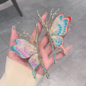 Retro Butterfly Hairpin Women Shark Grab Clip Hair Accessories For Girls