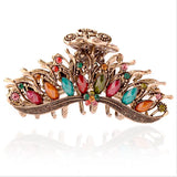 Retro Rhinestone Metal Hair Claw Crab Clip Crystal Barrette Hairpin