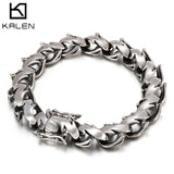 Silver Chain Bracelet Stainless Steel Dragon Jewelry Gift