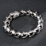 Silver Chain Bracelet Stainless Steel Dragon Jewelry Gift