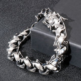 Silver Chain Bracelet Stainless Steel Dragon Jewelry Gift