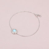 925 Silver Larimar Bracelet Bangle Retro Style Gemstone Jewelry