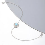 925 Silver Larimar Bracelet Bangle Retro Style Gemstone Jewelry