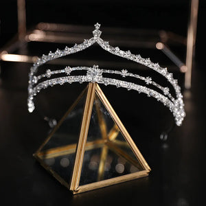 Rhinestone Bridal Crown Silver Wedding Tiara Hair Accessories Women Hairband