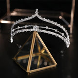 Rhinestone Bridal Crown Silver Wedding Tiara Hair Accessories Women Hairband