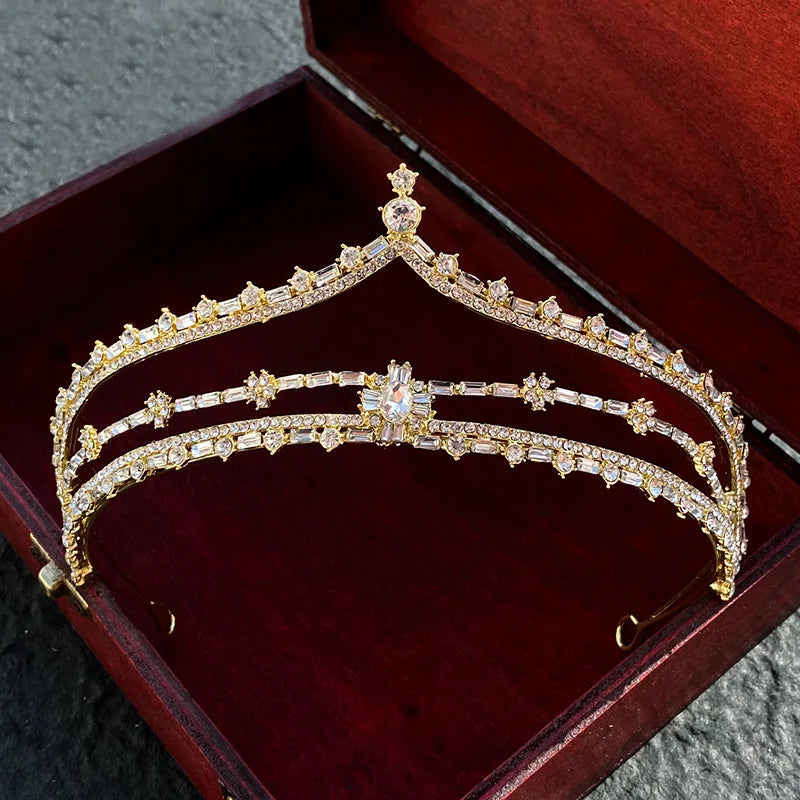 Rhinestone Bridal Crown Silver Wedding Tiara Hair Accessories Women Hairband