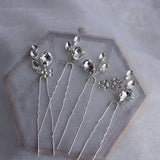 Silver Rhinestone Bridal Hair Pins Wedding Headpiece Bobby Pin