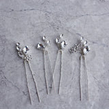 Silver Rhinestone Bridal Hair Pins Wedding Headpiece Bobby Pin