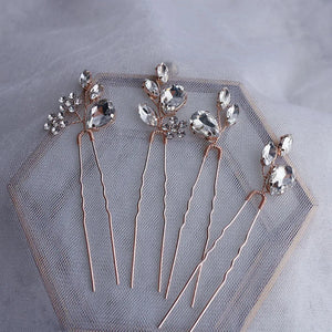 Silver Rhinestone Bridal Hair Pins Wedding Headpiece Bobby Pin