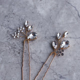 Silver Rhinestone Bridal Hair Pins Wedding Headpiece Bobby Pin