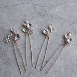 Silver Rhinestone Bridal Hair Pins Wedding Headpiece Bobby Pin