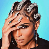 Rhinestone Chain Hair Clips Headband Indian Wedding Bridal Decoration