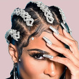Rhinestone Chain Hair Clips Headband Indian Wedding Bridal Decoration