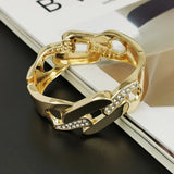 Rhinestone Chain Cuff Bracelets Charm Jewelry Boho Punk Accessories