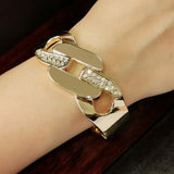 Rhinestone Chain Cuff Bracelets Charm Jewelry Boho Punk Accessories