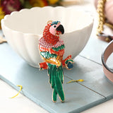 Colourful Parrot Keychain Rhinestone Crystal Pendant Bag Car Key Chain