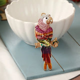 Colourful Parrot Keychain Rhinestone Crystal Pendant Bag Car Key Chain