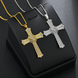 Vintage Silver Cross Choker Necklace Rhinestone Crystal Women Pendant