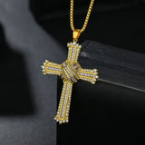 Vintage Silver Cross Choker Necklace Rhinestone Crystal Women Pendant