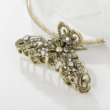 Crystal Flower Hair Claws Clips Retro Women Clamp Barrette