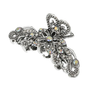 Crystal Flower Hair Claws Clips Retro Women Clamp Barrette