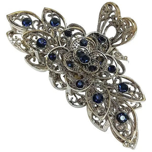 Rhinestone Crystal Flower Hair Claws Clips Clamp Retro Women Bride 9*3.5cm