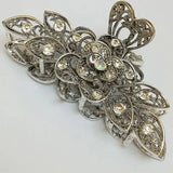 Rhinestone Crystal Flower Hair Claws Clips Clamp Retro Women Bride 9*3.5cm
