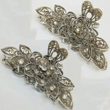 Rhinestone Crystal Flower Hair Claws Clips Clamp Retro Women Bride 9*3.5cm
