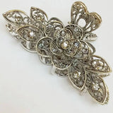 Rhinestone Crystal Flower Hair Claws Clips Clamp Retro Women Bride 9*3.5cm