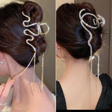 Crystal Tassel Hair Claw Clips Geometric Hair Crab Hairpins Accessories