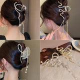Crystal Tassel Hair Claw Clips Geometric Hair Crab Hairpins Accessories