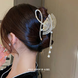 Crystal Tassel Hair Claw Clips Geometric Hair Crab Hairpins Accessories