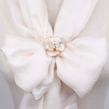 Rhinestone Flower Brooches Women Scarf Clip Pearl Jewelry Accessory
