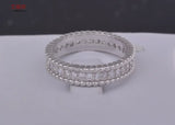 Rhinestone Gear 925 Silver Plate Copper Ring