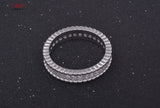 Rhinestone Gear 925 Silver Plate Copper Ring