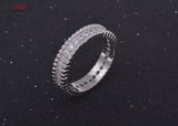 Rhinestone Gear 925 Silver Plate Copper Ring